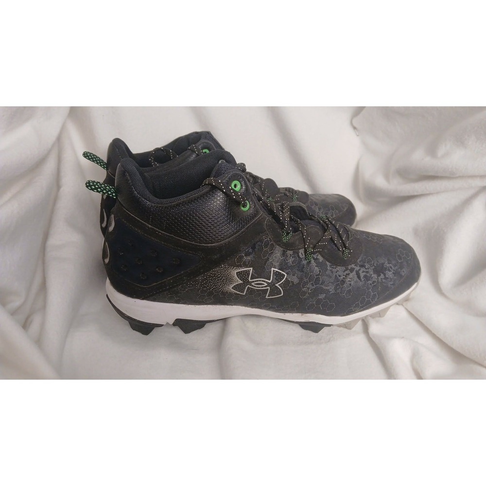 Under Armour Harper 8 Mid RM Baseball Cleats Black Grey 3026592-001 Mens 11.5